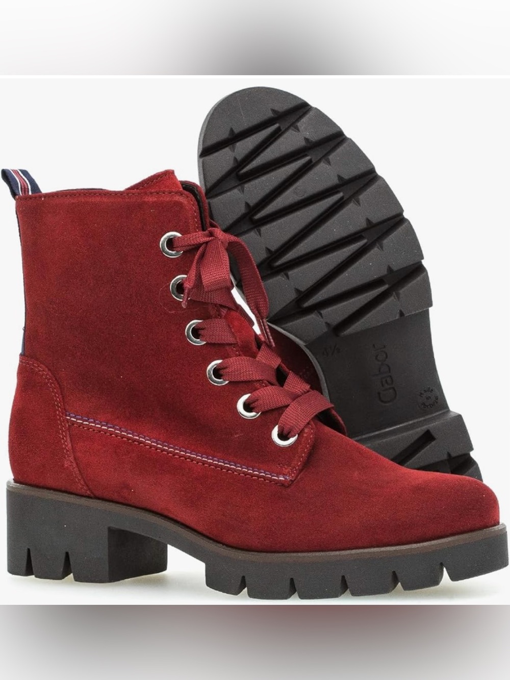 👀ISO👀 Gabor Red Suede Lace-Up Women's Boot